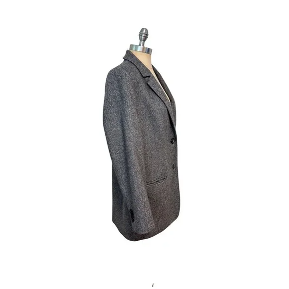 Everlane The Oversized Blazer in Wool Gray Herringbone size 10 - Picture 6 of 9